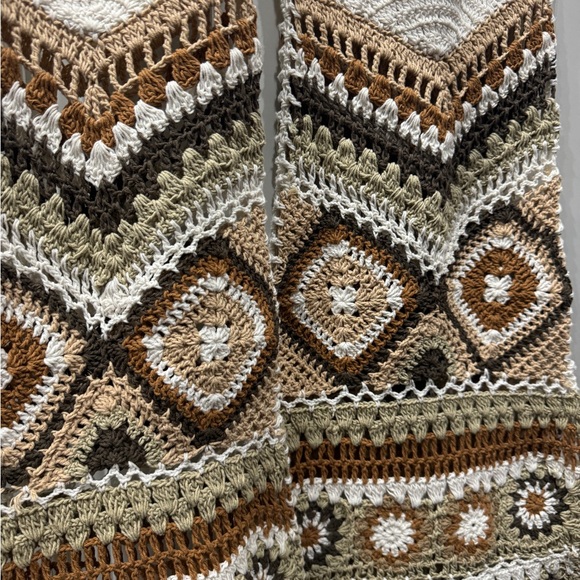 Free People x Flook Border Crochet Size S Cream High Rise Pull on pants - Picture 4 of 4